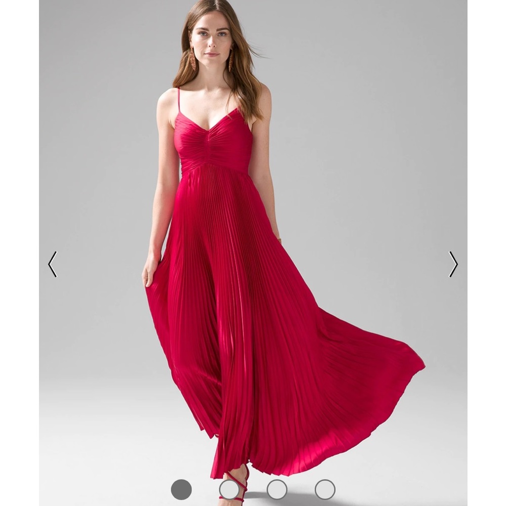 Satin pleated maxi dress